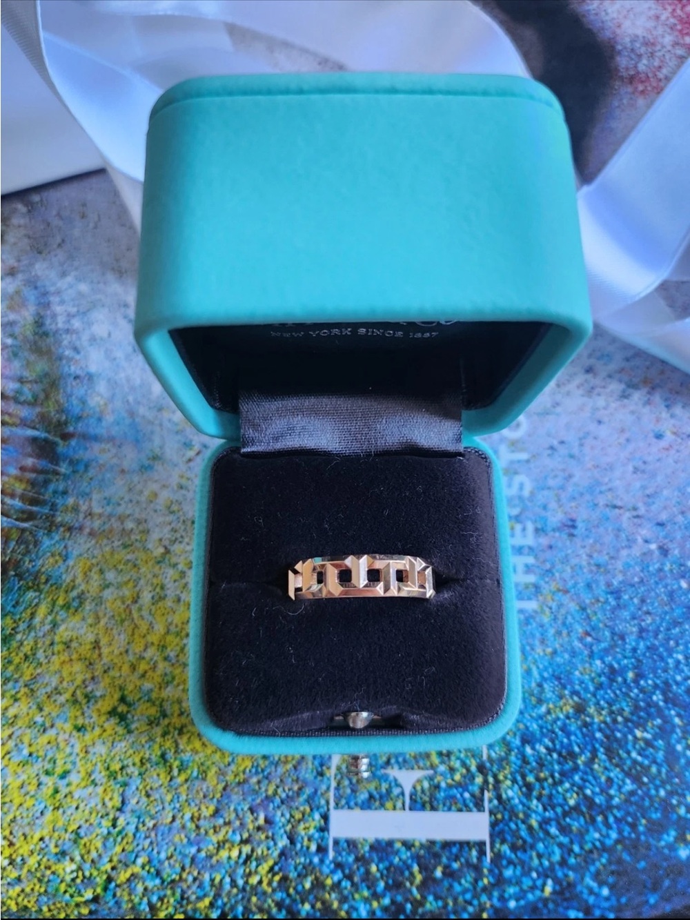 Tiffany & Co. Tiffany T True Wide Ring in 18k Rose Gold - Size 11